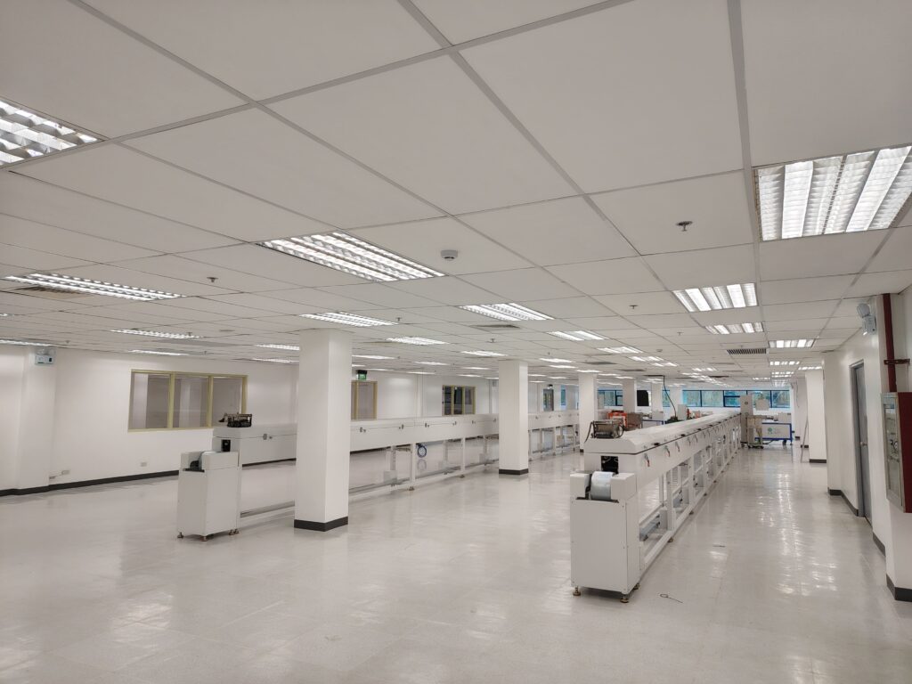 Two complete silicone rubber LED strip extrusion production lines installed and operational in a factory