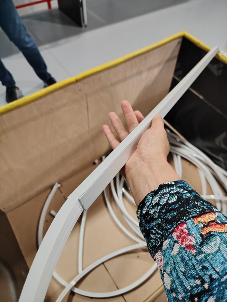 A finished silicone rubber LED strip securely installed and fixed within an aluminum mounting profile.