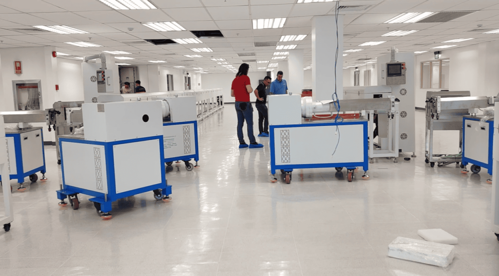 Optimized and efficient layout of the new silicone rubber LED strip extrusion workshop